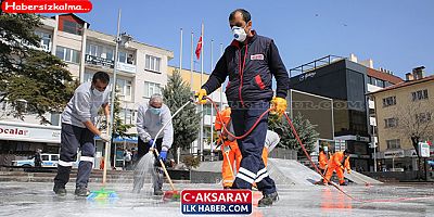 Aksaray Belediyesi Cadde, Sokak ve Meydanları Dezenfekte Ediyor