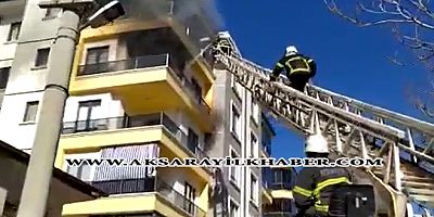 Aksaray'da Apartman Dairesinde Yangın