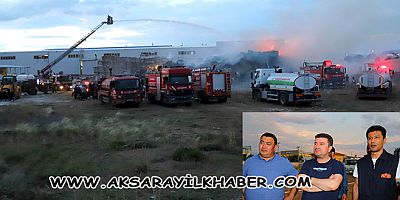 AKSARAY’DA GERİ DÖNÜŞÜM FABRİKASINDA BÜYÜK YANGIN